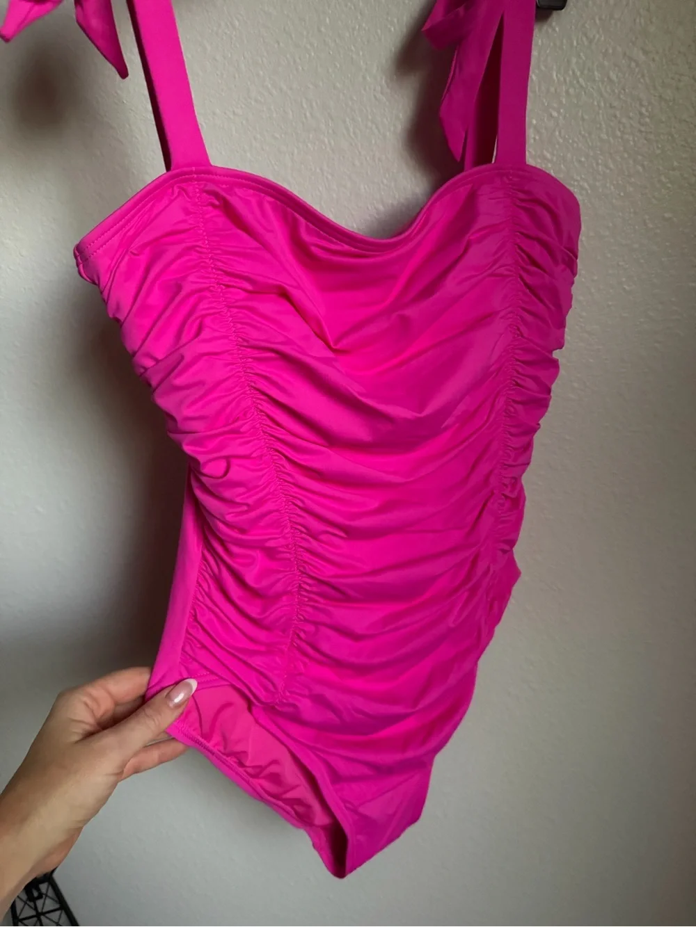 NWT Kate Spade Bow Shoulder Tie One-Piece Swimsuit Size S